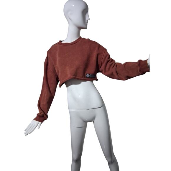 Alphalete Women's size S Chunky Terry Oversized Crop Grunge Pullover Sweatshirt - Picture 16 of 16